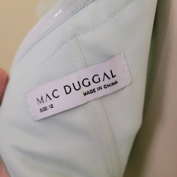 Mac Duggal 20570 Mint Green Off Shoulder Tiered Tulle Ball Style Gown Dress 12 - Picture 5 of 10